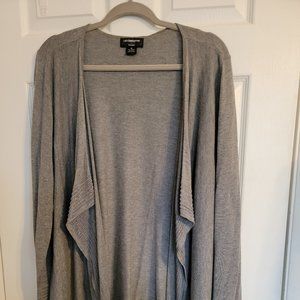 Plus Size Liz Claiborne Long Cardigan Size 1X Grey